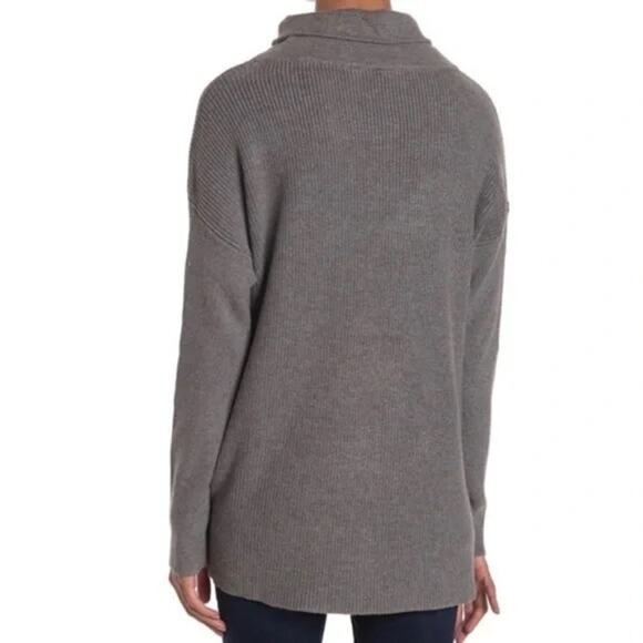 Devotion by Cyrus Long Sleeve Rib Cowl Mock Pullover Sweater Sz Small Gray NWT - Picture 2 of 4